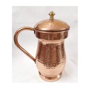 Jarra de agua elegante de cobre puro para comedor en casa y cocina Jarra de diseño de cobre artesanal premium para uso diario y regalos - Product Image 3