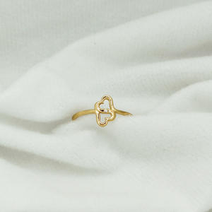 Estilos modernos elegantes Joyería llena de oro de 14 quilates Romántico Dos tentadores Diseño de fusión de corazones Anillo deslumbrante - Product Image 4