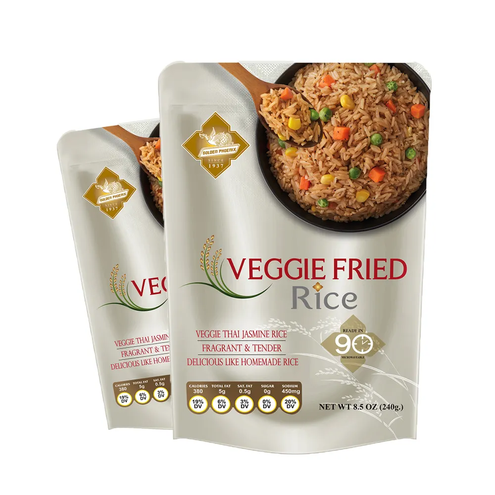 Nuovo prodotto Veggie Fried Rice cibo istantaneo pronto da mangiare-confezione di riso fritto Veggie in busta 240g Made in Thailand pronto da mangiare