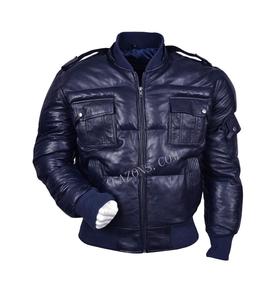 Winter Goose Down Puffer Real <b>Sheepskin</b> Leather <b>Jacket</b> Quilted Warm Filling Bomber <b>Flying</b> Casual Puffy Coat <b>Jacket</b> Wholesale - Product Image 1