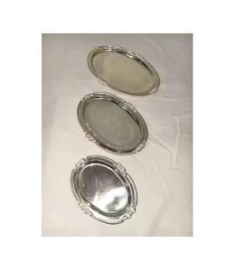 Plateau de service en acier inoxydable nickelé avec brûleur de Bakhoor de travail martelé bol de service de fruits secs avec couvercle - Product Image 2