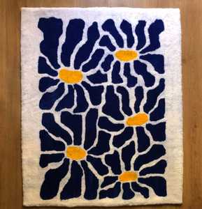 พรมปูพื้นขนสัตว์แบบถักด้วยมือดีไซน์แบบดั้งเดิมออกแบบได้ตามต้องการมีขนาดและสีทำด้วยมือแบบแอบสแตรก - Product Image 1