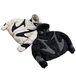 Veste d'hiver matelassée pour homme de haute qualité, col montant en toile, imperméable, séchage rapide, logo frontal - Product Image 3