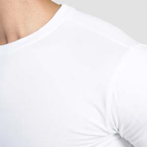 เสื้อยืดโอเวอร์ไซส์ผ้าฝ้าย 100% หนานุ่ม ใส่ได้ตลอดวัน (สีขาว) ดีไซน์เรียบง่าย พิมพ์ลายซิลค์สกรีน ผ้าเจอร์ซีย์ - Product Image 5