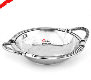 Aspect martelé forme ronde métal doré aluminium nourriture et salade bol de service pour hôtel restaurant et bar - Product Image 2