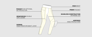 Motorcycle Women <b>Legging</b> Made With Stretchable Fabric Reinforced Construction Comfortable Fit High Waist Design Durable - Product Image 6