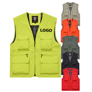 100% polyester maille respirante jaune gilet de sécurité salut vis veste réfléchissante gilet de travail de construction avec poches - Product Image 1