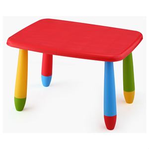 Juego de Muebles Infantiles de Plástico Rojo Resistente, Mesa Rectangular de 73x58x48cm y 2 Sillas de 38x35x67cm para Niños - Product Image 6