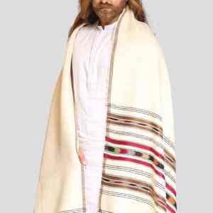 Men Traditional Wool <b>Shawl</b> Winter Soft <b>Warm</b> Breathable 300g Solid Color Classic <b>Wrap</b> Middle Eastern Design - Product Image 3