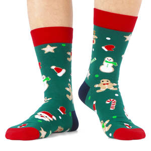 Chaussettes de Noël multicolores 2025 Vente en gros Chaussettes Crew pas chères Chaussettes en coton à motifs imprimés mignons pour hommes et femmes - Product Image 1