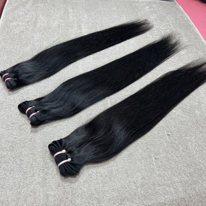 Venta al por mayor Arrow Exim - Paquete de 3 mechones de cabello indio virgen Remy liso de grado 12A, con doble trama a máquina y sin enredos para tejido capilar - Product Image 2