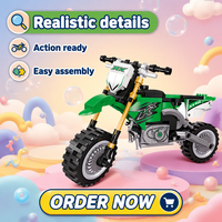 Juego de Bloques de Construcción Personalizados para Niños, Modelo de Motocicleta, Juguete Educativo, Juego de Coches de Plástico, Venta Caliente 2026