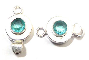 Topaze bleue Gemstone 1 brin, 2 brins et 3 brins fermoir boîte 925 Starling plaqué argent 21X12X8MM fermoir de fabrication de bijoux B751 - Product Image 3