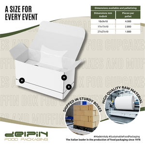 Made in Italy Luxury Disposable Rectangular Cardboard Customizable <b>Cupcakes</b> <b>Box</b> Muffin <b>Box</b> Pastry <b>Box</b> with Window Different Size - Product Image 4