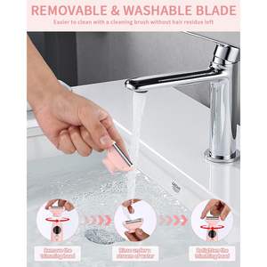 Rasoir Électrique Rechargeable USB 5-en-1 pour Femme Rose, Tondeuse Bikini Intime, Rasoir Rotatif Humide/Sec, Lames Remplaçables Lavables - Product Image 6