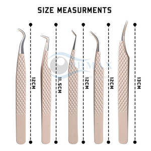 Pince à cils professionnelle enduite de couleur Options à pointe incurvée et droite Pince à cils enduite de couleur - Product Image 4