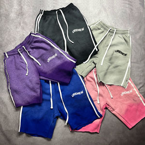 Short de basket-ball pour hommes broderie personnalisée Logo Sports décontractés design fendu lavage à l'acide vêtements de sport vintage délavés au soleil - Product Image 1