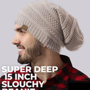 Chapeau en laine 100% de haute qualité, accessoires d'hiver, impression numérique, style classique, couvre-chef doux, tricot - Product Image 3