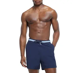 Regular Fit 100% Nylon Polyamide Side Slip Pockets Elasticated Waist Navy Regular Fit Iridescent Swim Shorts