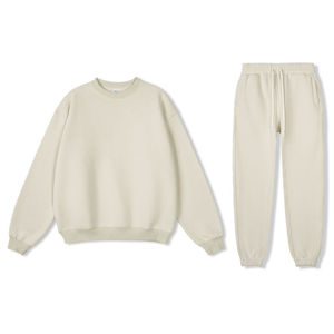 Ensemble de survêtement en coton surdimensionné de haute qualité, coupe ajustée personnalisée, survêtement unique de poids moyen, col rond pour hommes, sweat-shirts à capuche - Product Image 1