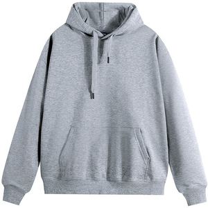 TreWholesale Sweat à capuche unisexe 220 GSM, économique, en molleton surdimensionné, avec impression personnalisée en relief, pour l'automne, avec logo personnalisé, vierge, pour hommes - Product Image 2