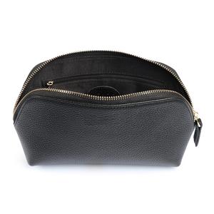 Organizador de viaje de cuero genuino hecho a mano personalizado para neceser, estuche de cosméticos de patrón sólido duradero con cierre de cremallera - Product Image 5