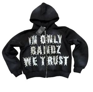 Sweats à capuche personnalisés en molleton polyester/coton délavé à l'acide, coupe régulière, écologiques, séchage rapide et respirants pour hommes - Product Image 5