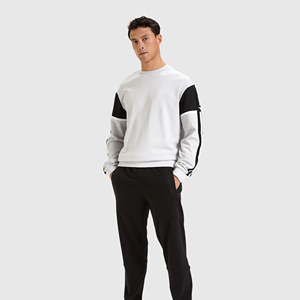 Sudadera de Hombre de Alta Calidad, Mezcla de Algodón y Felpa, Estilo Casual, Hombros Caídos, Cuello Redondo, Invierno, Tinte Liso, Transpirable, Corte Holgado - Product Image 3