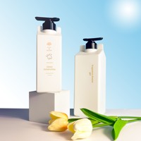 Bouteilles à pompe carrées en plastique personnalisées avec logo, 500 ml, rechargeables, pour shampoing, après-shampoing, gel douche, lotion, emballage cosmétique pour hôtel