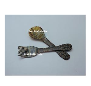 Modern Wedding Horn Soup Ladle & Horn Salad <b>Tongs</b> and Flatware Dining Horn Spoon Set at Affordable Price - Product Image 3