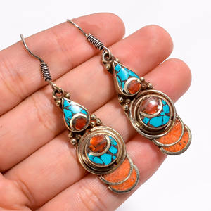 Pendientes de plata tibetana, lapislázuli Turquesa - Product Image 2