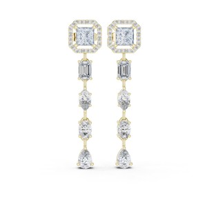 Pendientes colgantes de moissanita con corte princesa de 2.81 TCW, plata de ley 925, joyería fina para novias, pendientes colgantes para mujer, venta al por mayor - Product Image 2