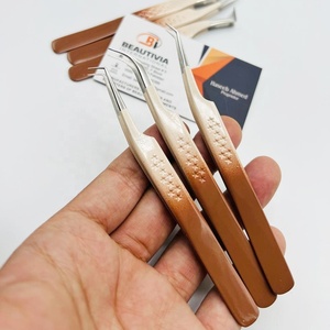 แหนบต่อขนตาทำจากสเตนเลสด้ามพิมพ์ลายดาวโลโก้ออกแบบได้ตามต้องการ - Product Image 5