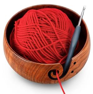 Lightweight Handmade Wooden <b>Yarn</b> Bowl For <b>Yarn</b> Organization Polished Wooden Bowl For Tangle Free <b>Yarn</b> Feeding - Product Image 4