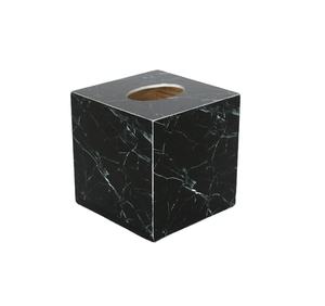 Cubierta de caja de pañuelos mármol negro, caja de pañuelos cuadrada Mármol, soporte de cubierta de caja de pañuelos de mármol - Product Image 1