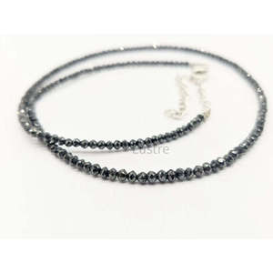 Black Diamond 2.2-2.7 mm Beaded <b>Necklace</b> 16 Inches Classic Bohemia Religious Styles Featuring Natural Sparkling <b>Quartz</b> Pearl - Product Image 4