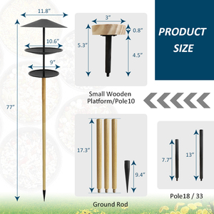 JH-Mech Pássaro Alimentador com Câmera e 75 Polegada Pólo para Jardim Stand Altura Montagem Windproof Aço Carbono Metal Pássaro Alimentador Suporte - Product Image 3