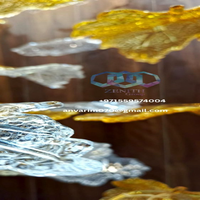 Lustre pendentif en verre en forme de feuille de luxe à hauteur réglable alimenté en courant alternatif pour hôtels EAU Arabie Saoudite Qatar Oman USA Chine