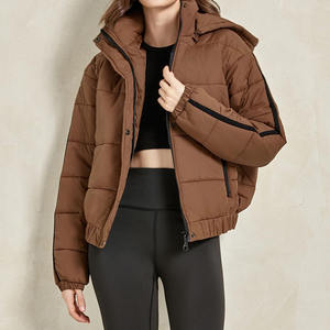 Manteaux chauds bouffants vestes automne hiver décontracté Trench Bomber manteau doudoune pour dames femmes couleur unie veste extérieure - Product Image 3