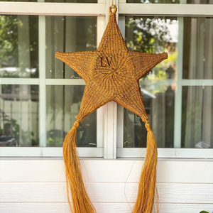 Hot Trend 2024 eco-friendly seagrass Star Navidad decoración al aire libre colgante pared tejida a mano al por mayor de Vietnam - Product Image 3