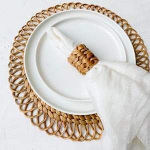 Napperon rond jacinthe d'eau naturelle de haute qualité vaisselle pour restaurant Boho handwicker fabriqué au Vietnam en gros - Product Image 2