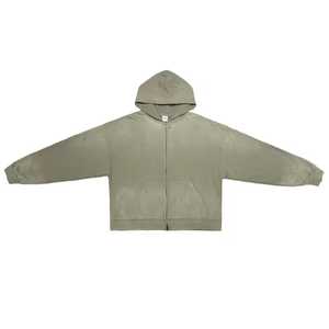 Alta calidad 500 Gsm hombres algodón grueso pesado ácido lavado pulóver Sudadera con capucha de gran tamaño polar gota hombro Sunfaded Sudadera con capucha invierno - Product Image 2