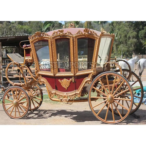 Carruaje de caballos presidencial Fabricante Popular Carruaje de lujo impulsado por caballos Inglaterra Royal Black Golden Look Carriage - Product Image 2