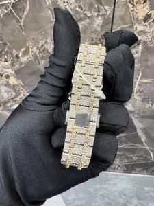 Montre de luxe pour homme entièrement sertie de diamants, mouvement automatique suisse, avec diamants en moissanite VVS1, entièrement testée, date automatique, montre hip-hop - Product Image 2