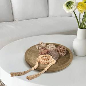 Bol en bois de paulownia sculpté à la main Bol en bois pour affichage décoratif sur table basse (11.8 pouces) - Product Image 6