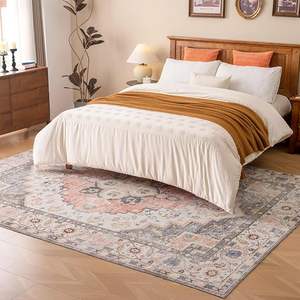 Tapis d'intérieur personnalisable antidérapant, lavable, rond ou ovale, avec motif médaillon, parfait pour la maison ou le couloir - Product Image 2