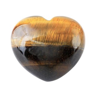 Best Selling Portable Love Healing <b>Crystal</b> Gemstone Handmade Polished Yellow Tiger Eye Puffy Heart Semi-Precious Stone <b>Craft</b> - Product Image 1
