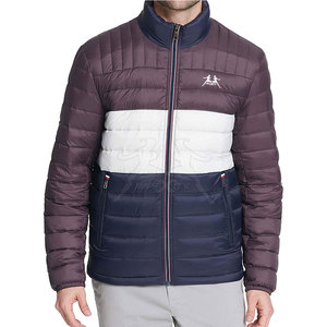 Veste matelassée pour homme grande taille en gros, avec logo personnalisé, col montant, en nylon et polyester, pour l'hiver - Product Image 3