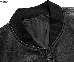 Chaqueta de cuero personalizada para hombre, ropa informal de invierno 2025, chaquetas de moto de cuero genuino con logotipo personalizado a la moda - Product Image 4