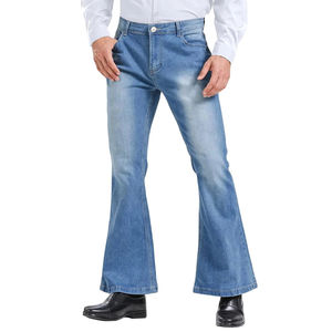 Design Your Own <b>Men's</b> High Quality <b>Flared</b> Stone Washed Denim <b>Jeans</b> Pants For Street Wear Professional Manufacturers Denim Pants - Product Image 2